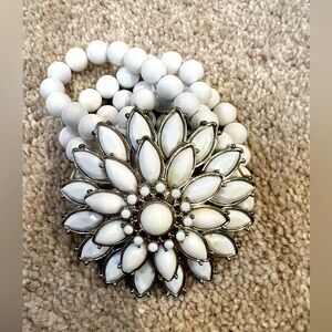 Vintage Bracelet. White flower corsage.